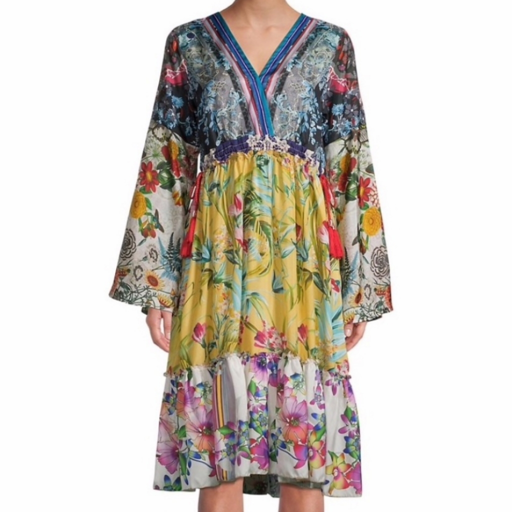 Johnny Was Silk Dari Dress Size S Nwt